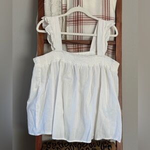 Cotton-Linen Blend Tank Blouse